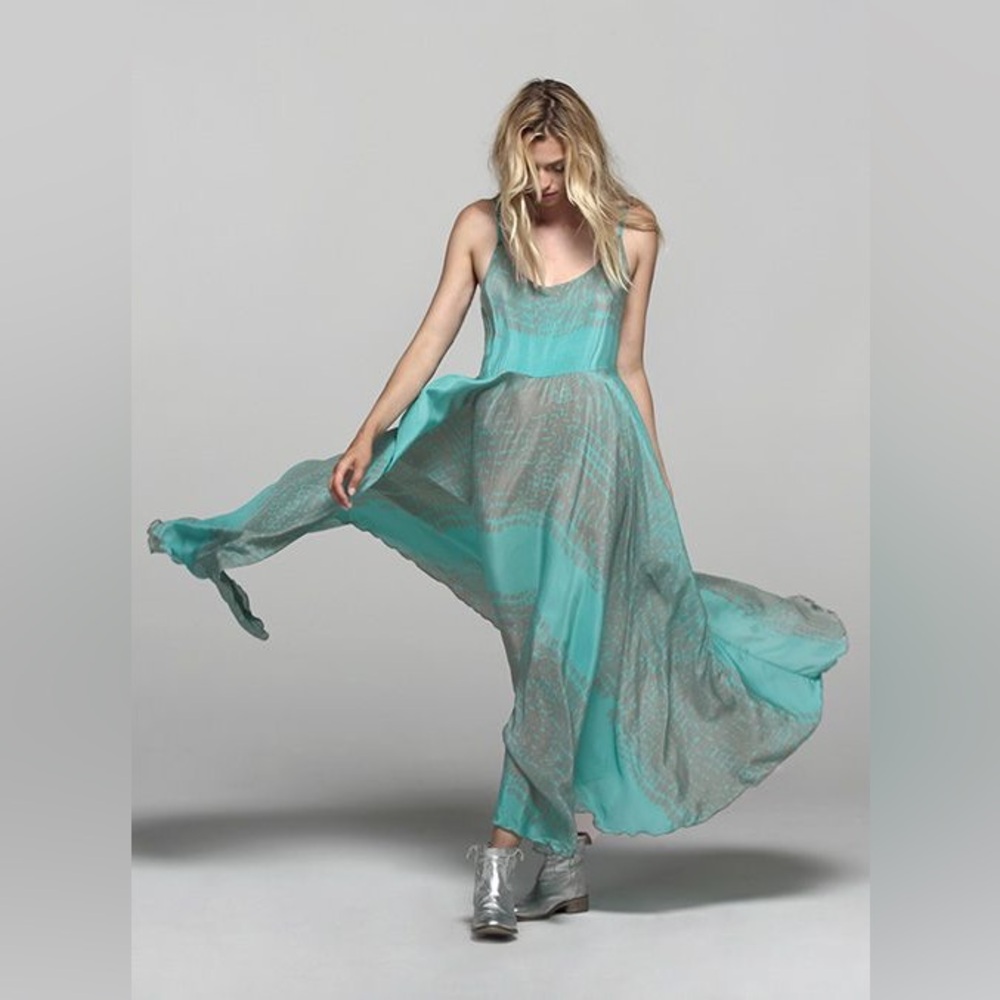 Biya Silk Maxi Dress Size Medium